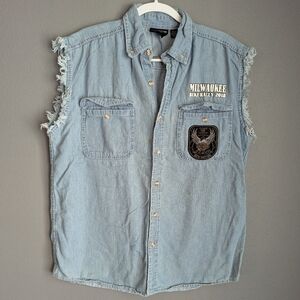 Bikeware USA men's cut off size large Milwaukee bike rally 24x28